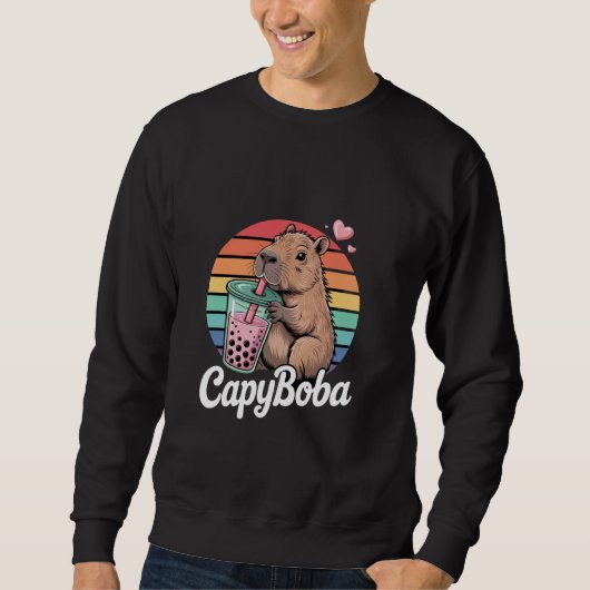 Lustige Capyboba Capybara Boba Tee (Vorderseite)