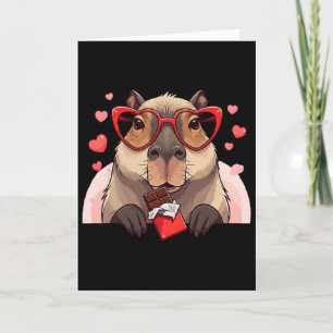 Lustige Capybyra Herz Schokolade Valentinstag Frau Karte