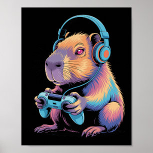Lustige Capyra Gaming-Video-Spieler Capyra  Poster