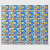 lustige Carolsänger im Schnee bei Weihnachten Geschenkpapier (Flach)