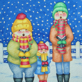 lustige Carolsänger in schneeweihnachtlichen Kinde Puzzle