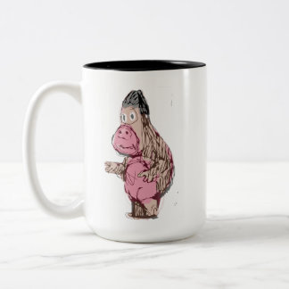 Lustige Cartoon-Affe & Affen-Skizze Zweifarbige Tasse