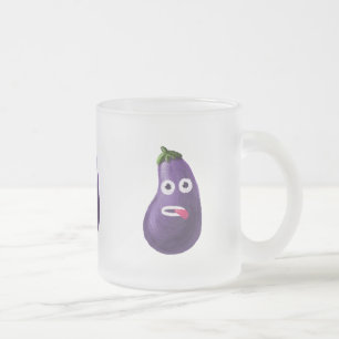 Lustige Cartoon-Aubergine Mattglastasse