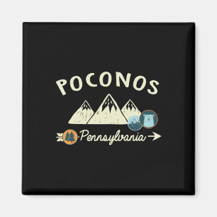 Lustige Cartoon-Bergwander-Patches Poconos Penn Magnet