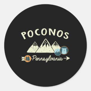 Lustige Cartoon-Bergwander-Patches Poconos Penn Runder Aufkleber