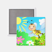 lustige Cartoon-Biene Magnet (Vorderseite/Rückseite)