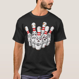 Lustige Cartoon Bowling Ängstlicher Bowling Pin Bo T-Shirt