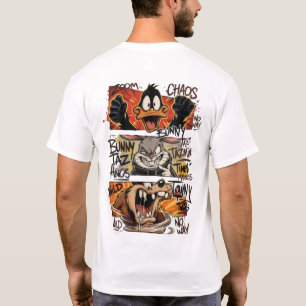 Lustige Cartoon-Chaos-Design Wilde Cartoon-Kunst T-Shirt