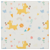 lustige Cartoon Corgis Hunde Stoff (Nahaufnahme)