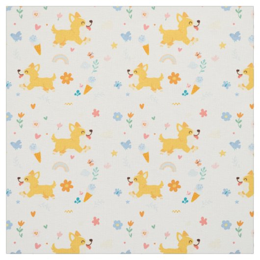 lustige Cartoon Corgis Hunde Stoff (Muster)