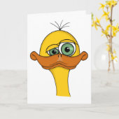 Lustige Cartoon-Ente Karte (Gelbe Blume)