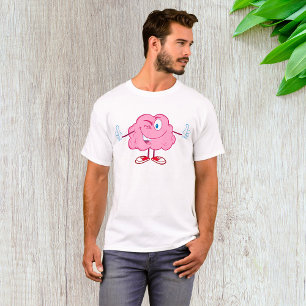 Lustige Cartoon-Gehirn-Zwinkern-Charakter Daumen h T-Shirt