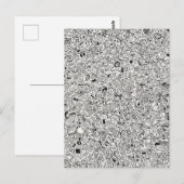 Lustige Cartoon-Gesichter Zeichnen Postkarte (Vorne/Hinten)