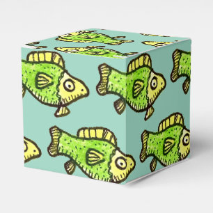 Lustige Cartoon-Grüne-Fisch-Zeichnung Geschenkschachtel