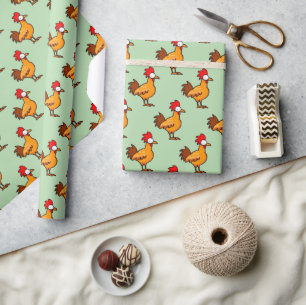 Lustige Cartoon-Huhn-Illustration Geschenkpapier