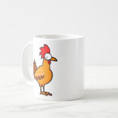 Lustige Cartoon-Hühner-Illustration Kaffeetasse (Vorderseite Links)