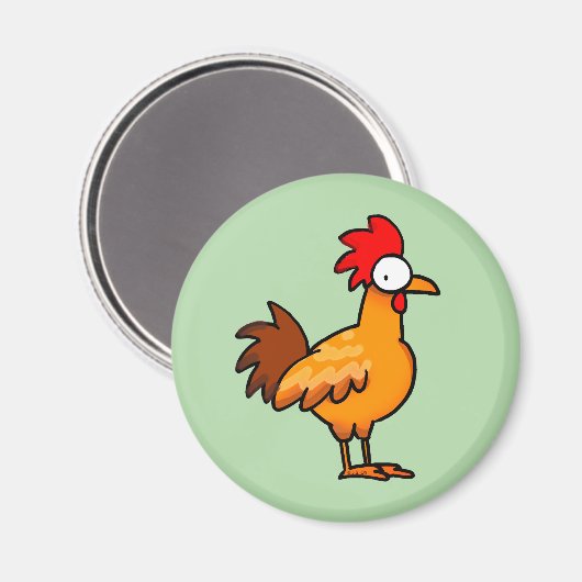 Lustige Cartoon-Hühner-Illustration Magnet (Vorderseite/Rückseite)
