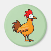 Lustige Cartoon-Hühner-Illustration Magnet (Vorne)