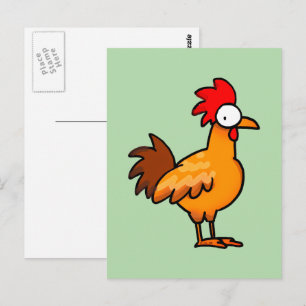 Lustige Cartoon-Hühner-Illustration Postkarte