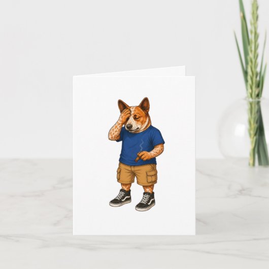 Lustige Cartoon-Hund-Kunst Karte (Vorderseite)