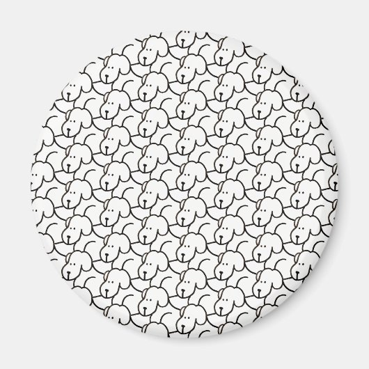 Lustige Cartoon-Hunde beim Sitzen Magnet (Vorne)