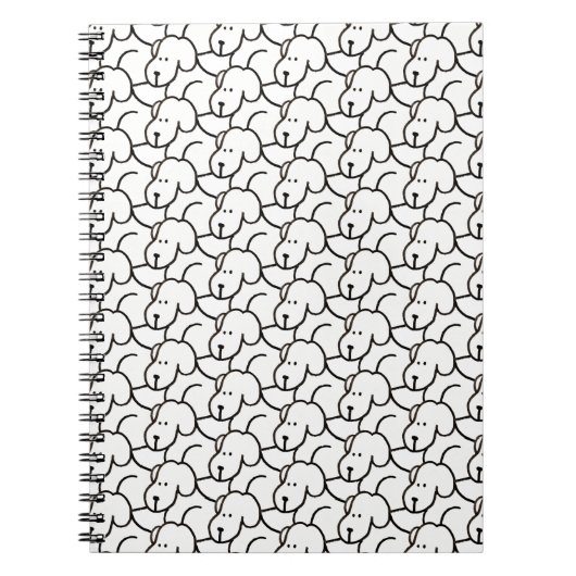 Lustige Cartoon-Hunde beim Sitzen Notizblock (Vorderseite)