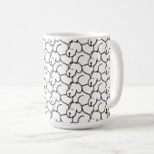 Lustige Cartoon-Hunde sitzen  Kaffeetasse (VorderseiteRechts)