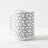 Lustige Cartoon-Hunde sitzen  Kaffeetasse (Vorderseite Links)