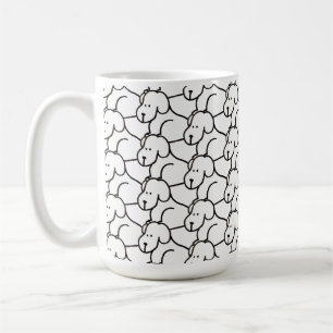 Lustige Cartoon-Hunde sitzen  Kaffeetasse
