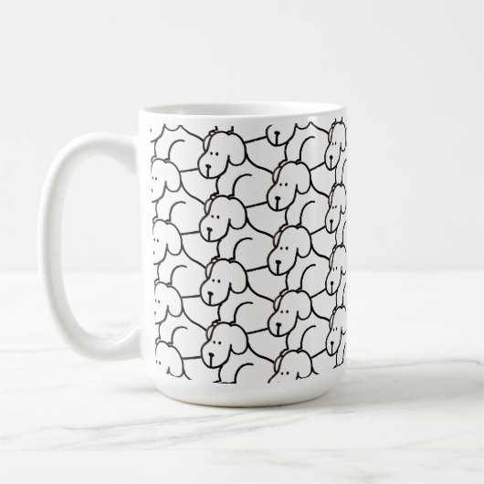 Lustige Cartoon-Hunde sitzen  Kaffeetasse (Links)