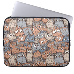 Lustige Cartoon-Katzen Laptopschutzhülle