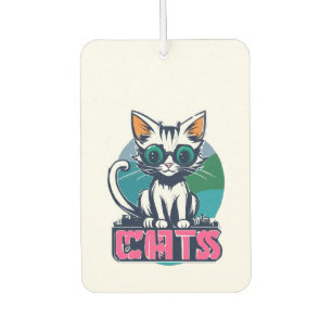 Lustige Cartoon-Katzen-Logo-Vektor   Manga-Anime-S Autolufterfrischer