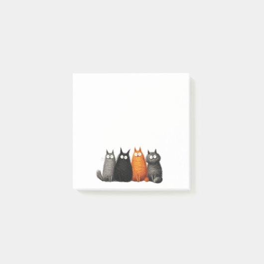 Lustige Cartoon-Katzen-Post-it-Notizen Post-it Klebezettel (Vorderseite)