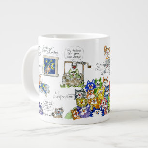 Lustige Cartoon-Katzen-Tasse Jumbo-Tasse