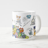Lustige Cartoon-Katzen-Tasse Jumbo-Tasse (Vorderseite Rechts)
