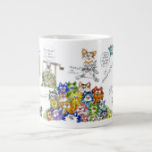 Lustige Cartoon-Katzen-Tasse Jumbo-Tasse (Vorderseite)