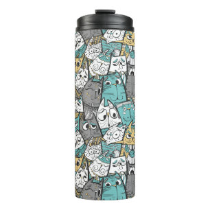 Lustige Cartoon-Katzen Thermosbecher