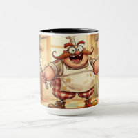 Lustige Cartoon-Koch Keramik-Kaffeetasse
