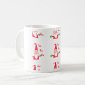 Lustige Cartoon-Maus-Weihnachtsmann-Kollektion. Kaffeetasse (Vorderseite Links)