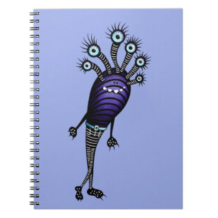Lustige Cartoon-Monsterfigur verkleidet Notizblock