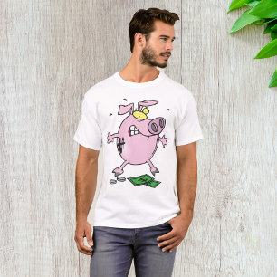 Lustige Cartoon-Sparkasse verliert Geld T-Shirt