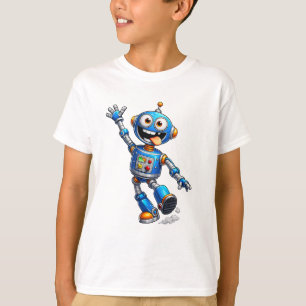 Lustige Cartoon-Tech-Figur-Design T-Shirt