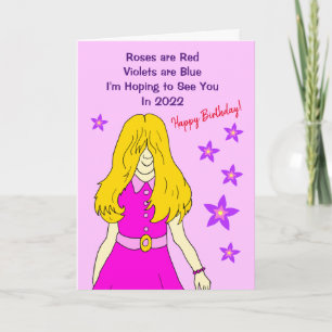 Lustige Cartoon Vermisste dich Lockdown Geburtstag Karte
