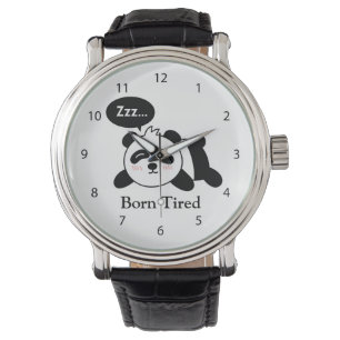 Lustige Cartoon von süßem schlafendem Panda Armbanduhr