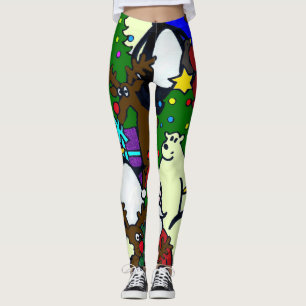 Lustige Cartoon-Weihnachts-Tier-Frauen-Leggings Leggings