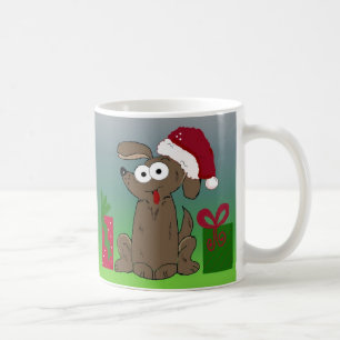 Lustige Cartoon-Weihnachtshund Kaffeetasse