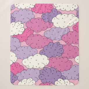 Lustige Cartoon-Wolken. Vintage-Wiederholung. Sherpadecke