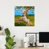 Lustige Cartoon-Ziege Garten Tier Kunst Poster (Heimbüro)