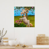 Lustige Cartoon-Ziege Garten Tier Kunst Poster (Küche)
