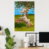 Lustige Cartoon-Ziege Garten Tier Kunst Poster (Heimbüro)